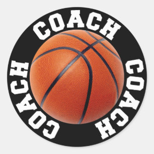 Basketball Coach Runt Klistermärke