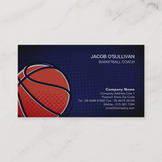 Basketball Coach Scout Professionell Sports Visitkort (Framsida)