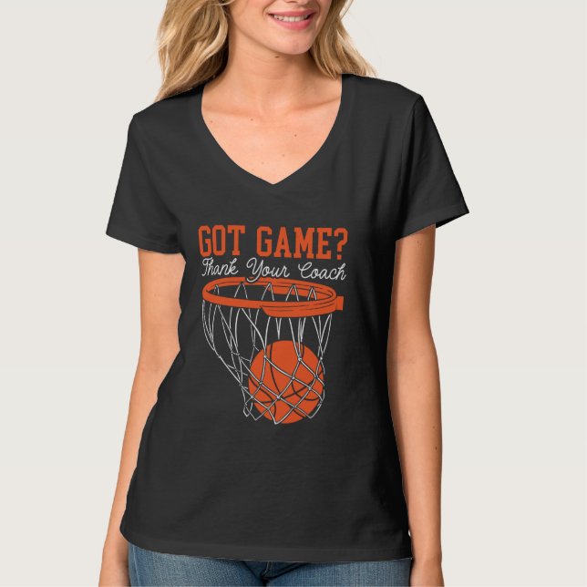 Basketball Coach Sport Trainer Hooper Basketball L T Shirt (Framsida)