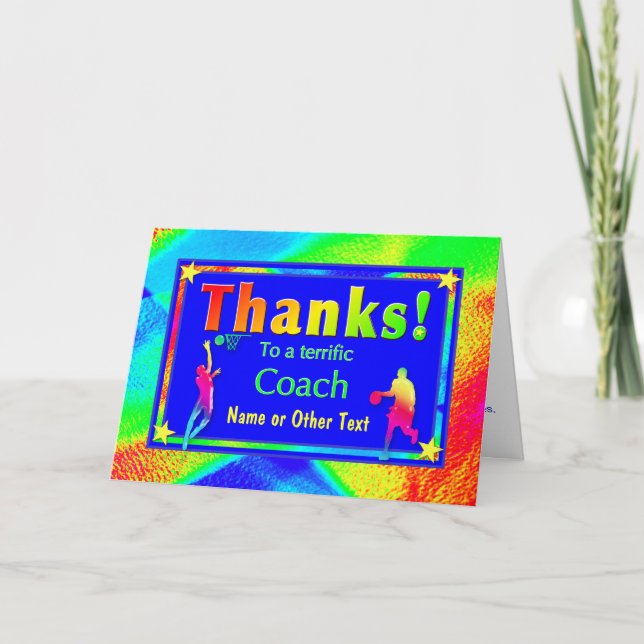 Basketball Coach Star - tackkort (Framsida)