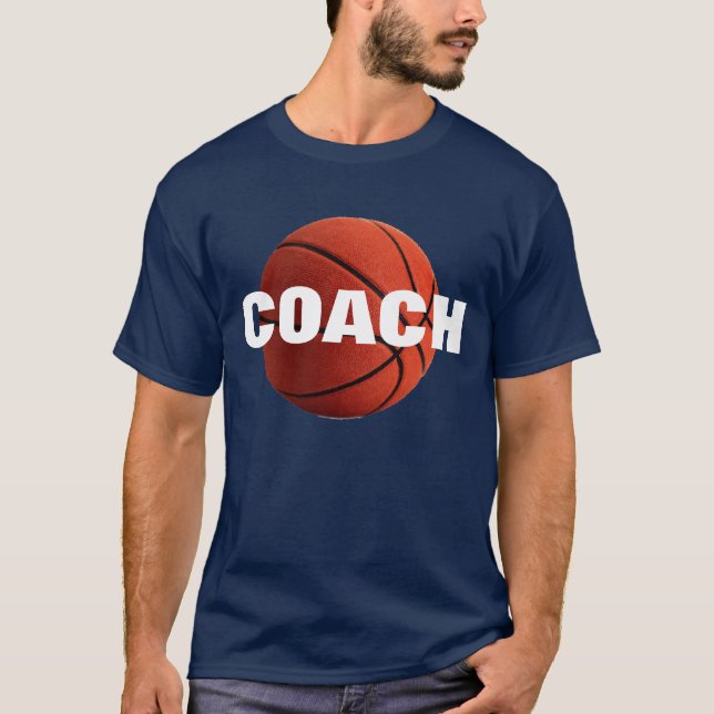 Basketball Coach T-Shirt - Blue Tees (Framsida)
