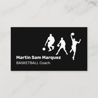 Basketball Coach Trainer Black and White Visitkort