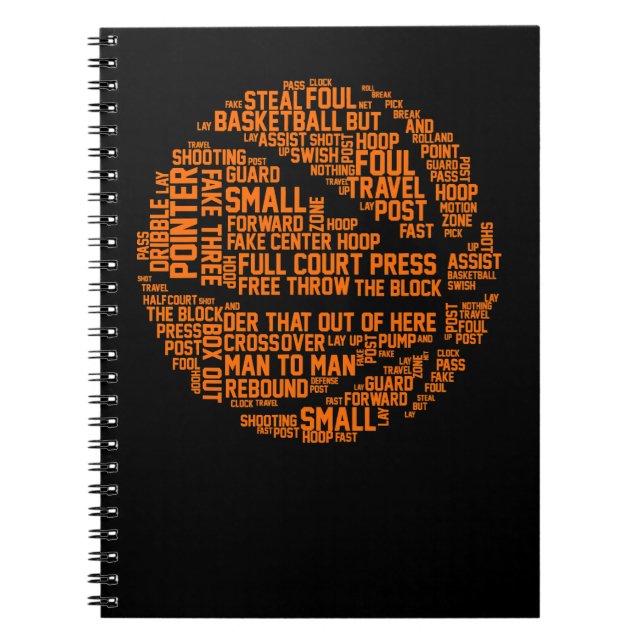 Basketball Coach Typography Basketball Player Kärl Anteckningsbok (Framsidan)