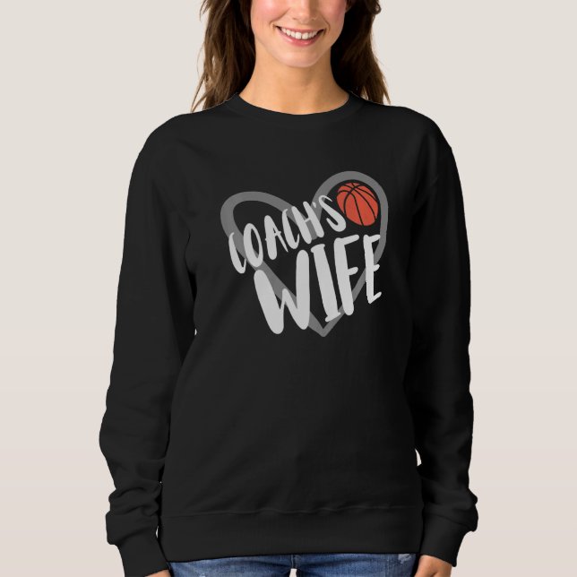 Basketball Coach's Wife Heart  T Shirt (Framsida)