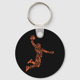 Basketball Collage Nyckelring