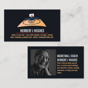 Basketball Court, Basketball Player, Coach, Photo Visitkort