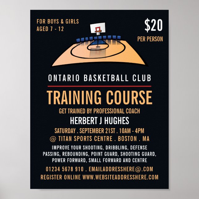 Basketball Court, Basketball Training Course Poster (Framsidan)