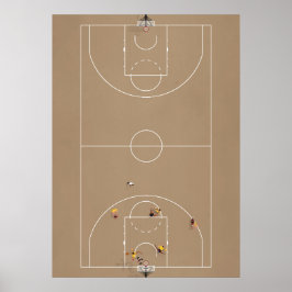 Basketball Court från ovan Poster