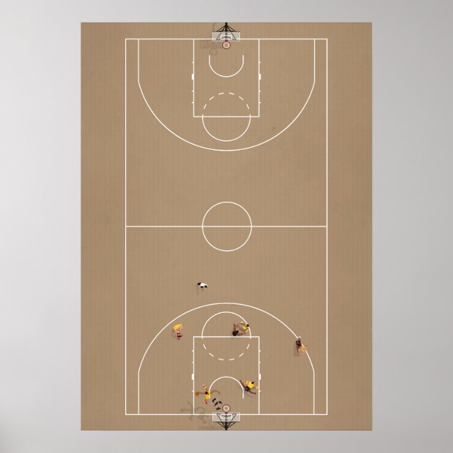 Basketball Court från ovan Poster (Framsidan)
