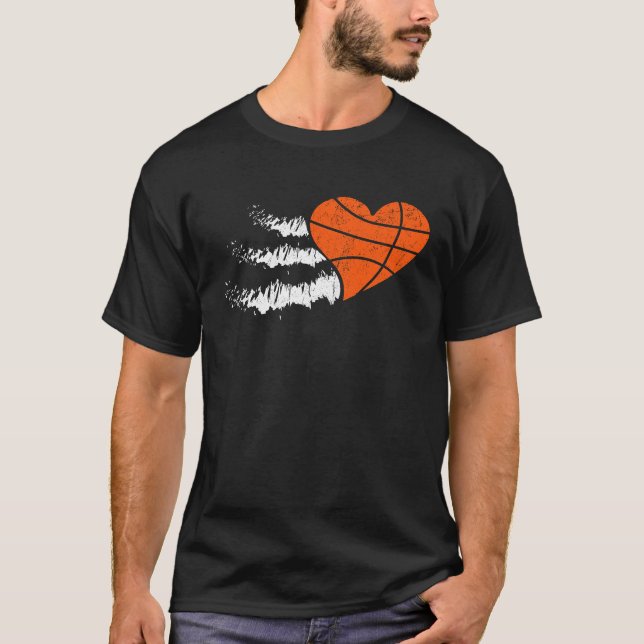 Basketball Court Happy Valentine's Day Love Relati T Shirt (Framsida)