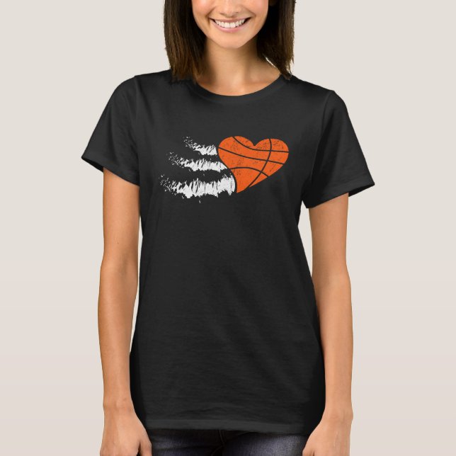 Basketball Court Happy Valentine's Day Love Relati T Shirt (Framsida)