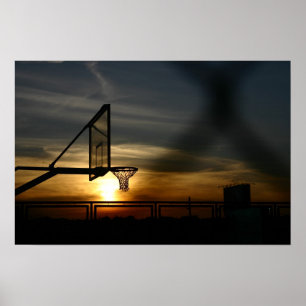 Basketball Court och Sunset Poster