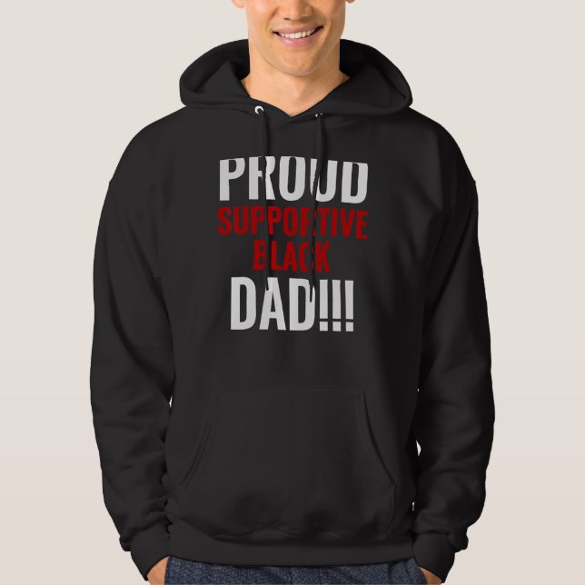 Basketball Court Proud Supportive Black Pappa Moti Hoodie (Framsida)