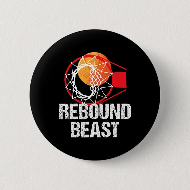 Basketball Court Roligt Rebound Beast Player Gift Knapp (Framsida)