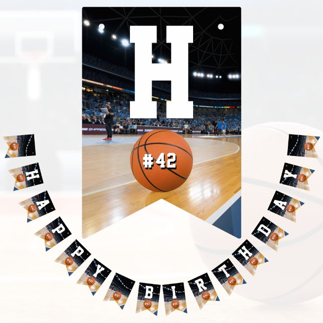 Basketball Court-teamets nummer Sports Grattis på  Vimplar (Skapare uppladdad)