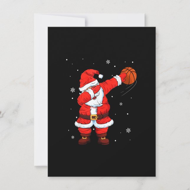 Basketball Dabbing Santa Funny-julklappar för Inbjudningar (Framsida)