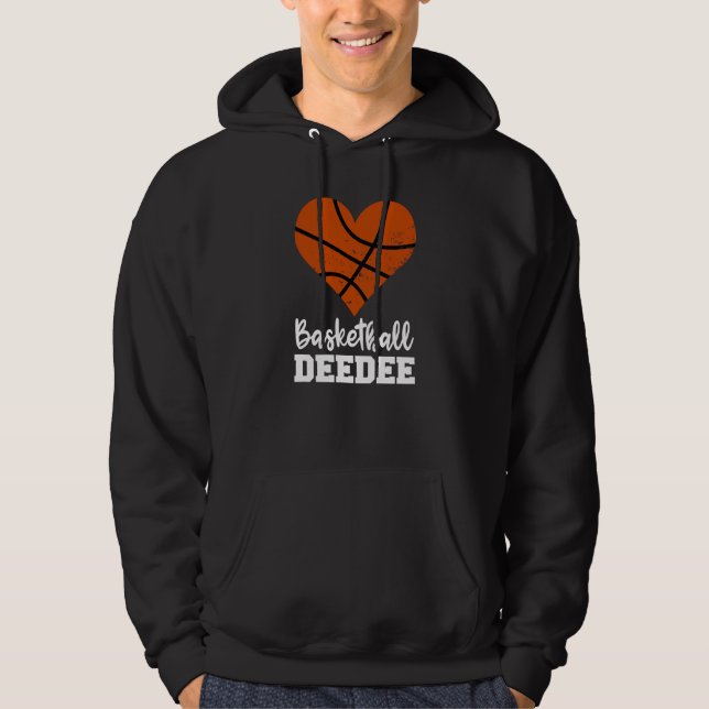 Basketball Deedee Basketball Heart Grandma Dee Dee Hoodie (Framsida)