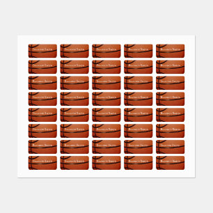 Basketball Design Namn bricka Klistermärke