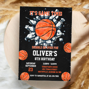 Basketball Det Är Speltid Sport Pojke Födelsedag Inbjudningar