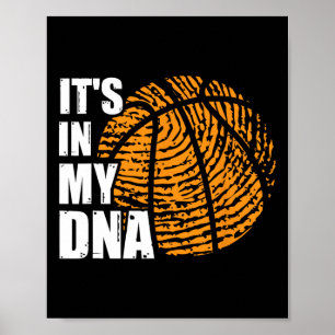 Basketball Det finns i min DNA Fingerprint Roligt Poster