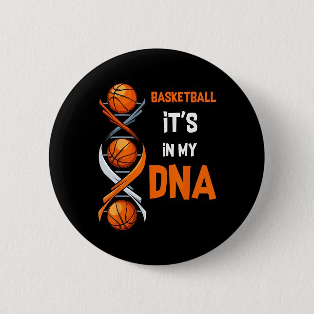 Basketball Det finns i mitt DNA-Roligt Player trän Knapp (Framsida)