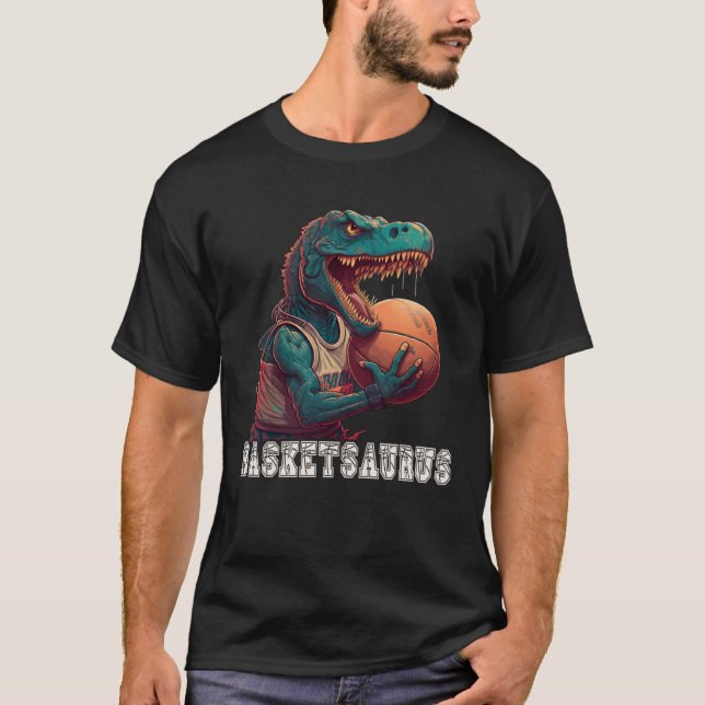 Basketball Dinosaur Playing Basketball Player Rex  T Shirt (Framsida)