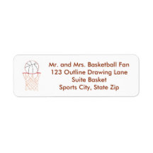 Basketball Disline Teckning Adressetiketter