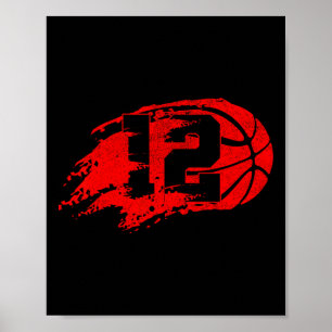 Basketball Distress 12:e 12 år gammal födelsedag P Poster