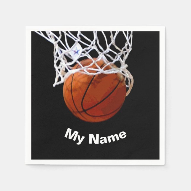 Basketball Ditt Namn Anpassad Pappersservett (Framsidan)