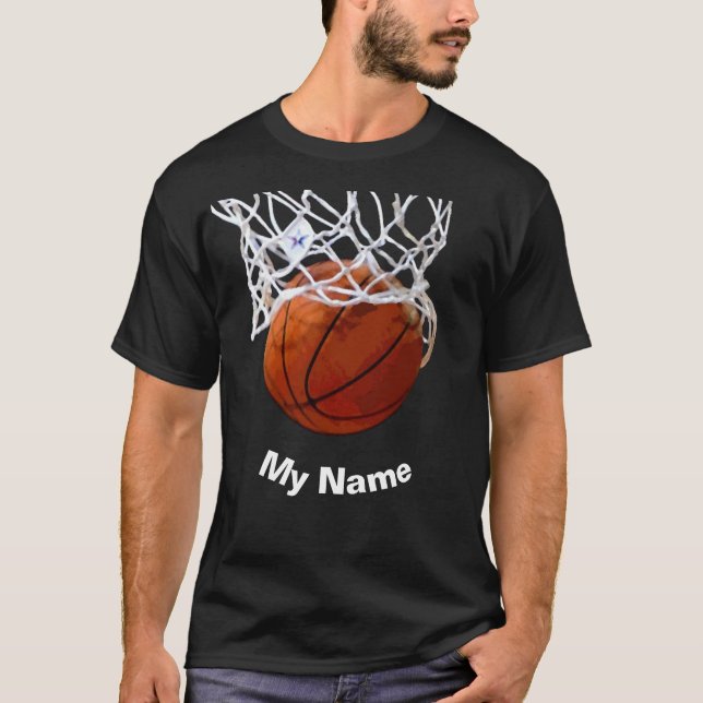 Basketball Ditt Namn Anpassad T Shirt (Framsida)