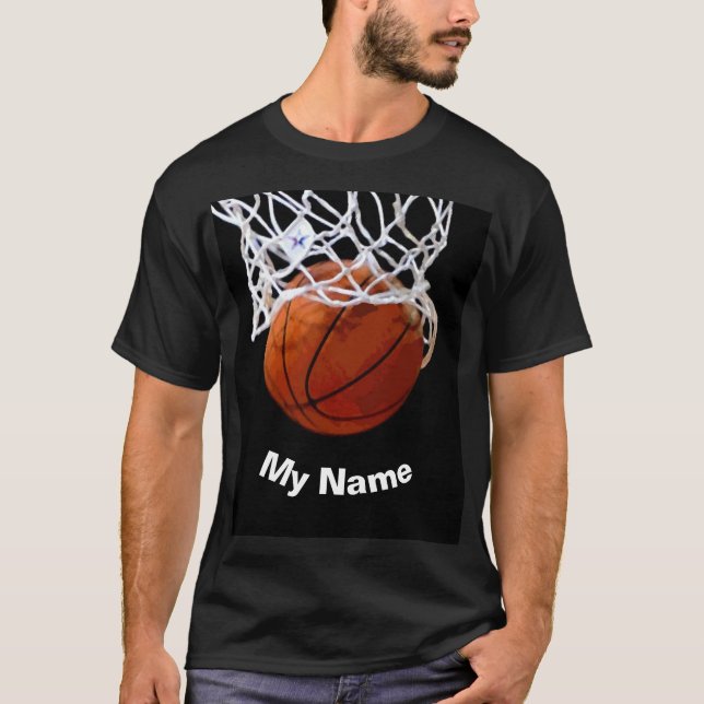 Basketball Ditt Namn Anpassad T Shirt (Framsida)