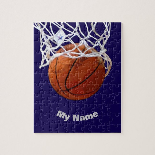 Basketball Ditt Namn Pussel (Vertikal)