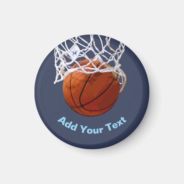 Basketball Ditt Namn Text Meddelande Slogan Anpass Magnet (Framsidan)