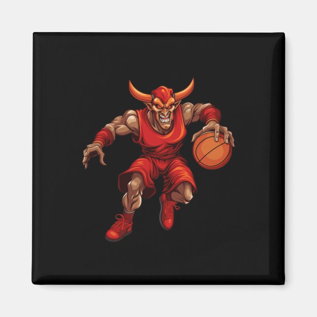 Basketball Djävulen Magnet (Framsidan)