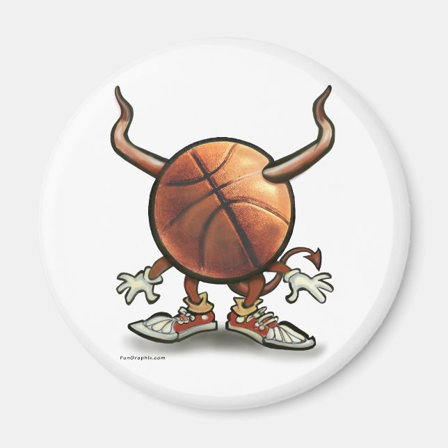 Basketball Djävulen Magnet (Framsidan)