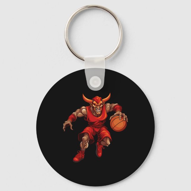 Basketball Djävulen Nyckelring (Framsida)