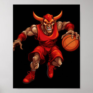 Basketball Djävulen Poster