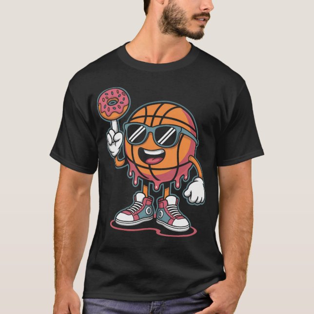Basketball Donut Glasskaka T Shirt (Framsida)