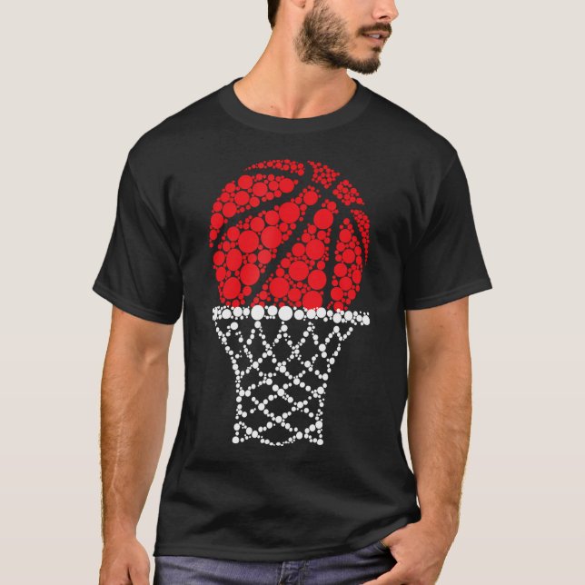 Basketball Dots Lycklig Dot Day För barn Man Woman T Shirt (Framsida)