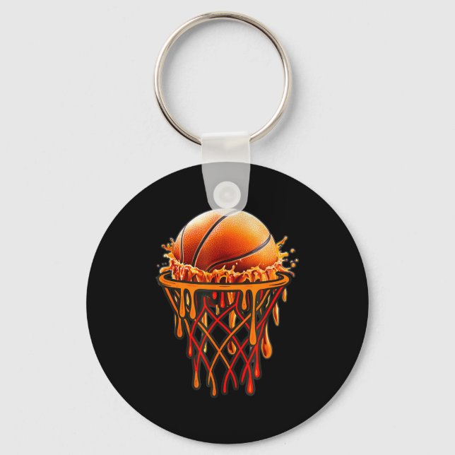 Basketball Drip Graphic, Basketball Funny Bruh Gif Nyckelring (Framsida)