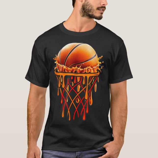 Basketball Drip Graphic, Basketball Funny Bruh Gif T Shirt (Framsida)