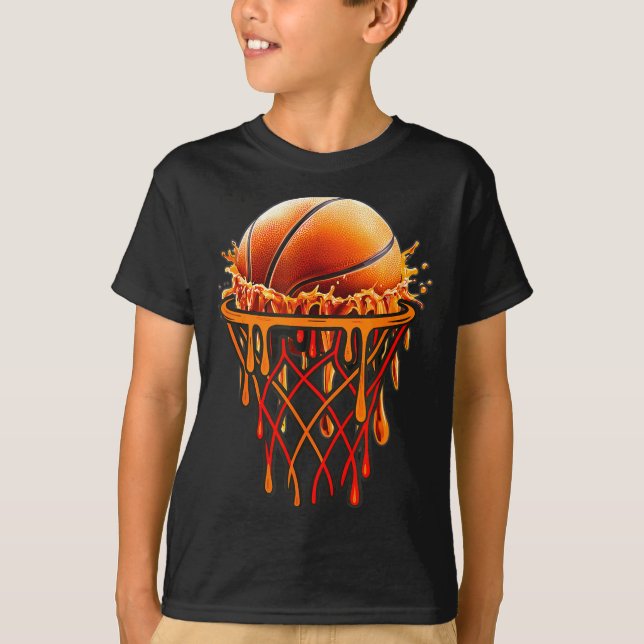 Basketball Drip Graphic, Basketball Funny Bruh Gif T Shirt (Framsida)