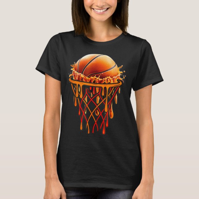 Basketball Drip Graphic, Basketball Funny Bruh Gif T Shirt (Framsida)