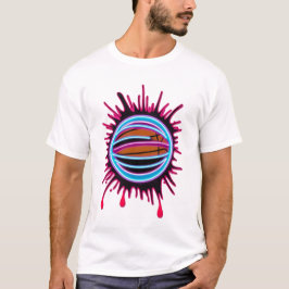 Basketball Drip Neon Basketball Graphics  T Shirt