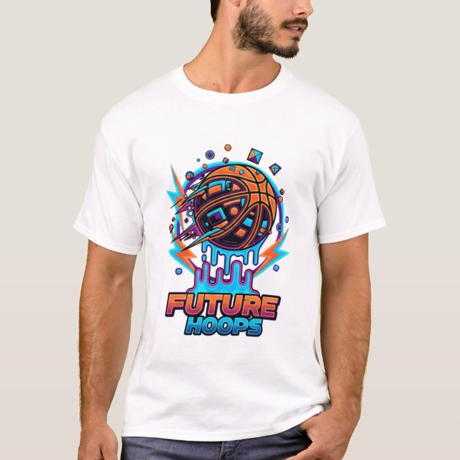 Basketball Drip Neon Basketball Graphics  T Shirt (Framsida)