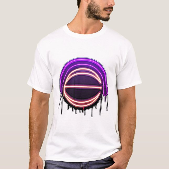 Basketball Drip Neon Basketball Graphics  T Shirt (Framsida)
