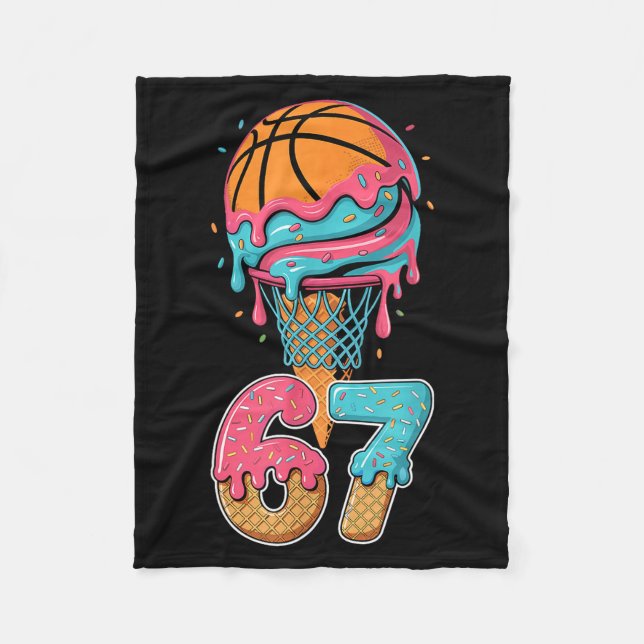 Basketball Drip Number 67 Player 67th Birthday Ice Fleecefilt (Framsidan)