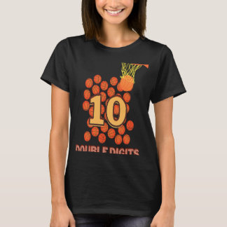 Basketball Dubbla Digits Birthday Boy eller Girl S T Shirt