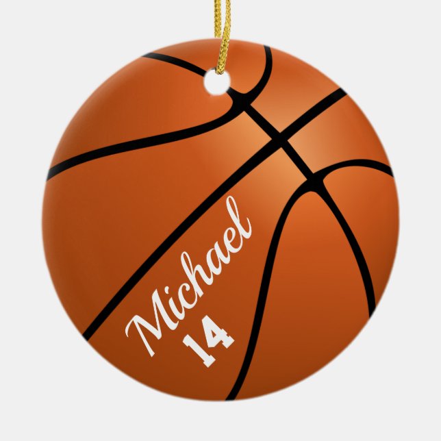 Basketball Dubbla Sided Ornament Round (Framsidan)