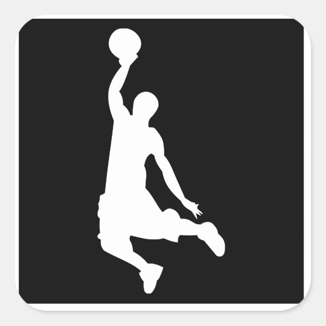 Basketball Dunk Fyrkantigt Klistermärke (Framsida)